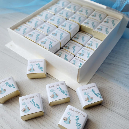 Box con 50 cremini personalizzati Nascita/Battesimo - EventiDecor