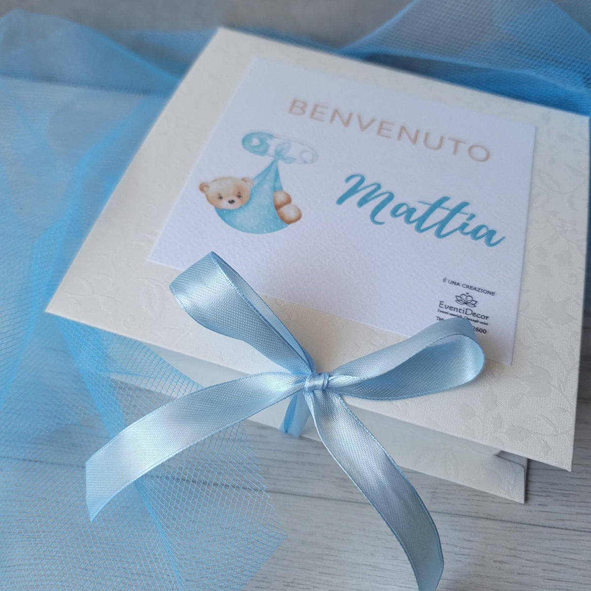 Box con 50 cioccolatini cremini personalizzati Nascita/Battesimo - EventiDecor
