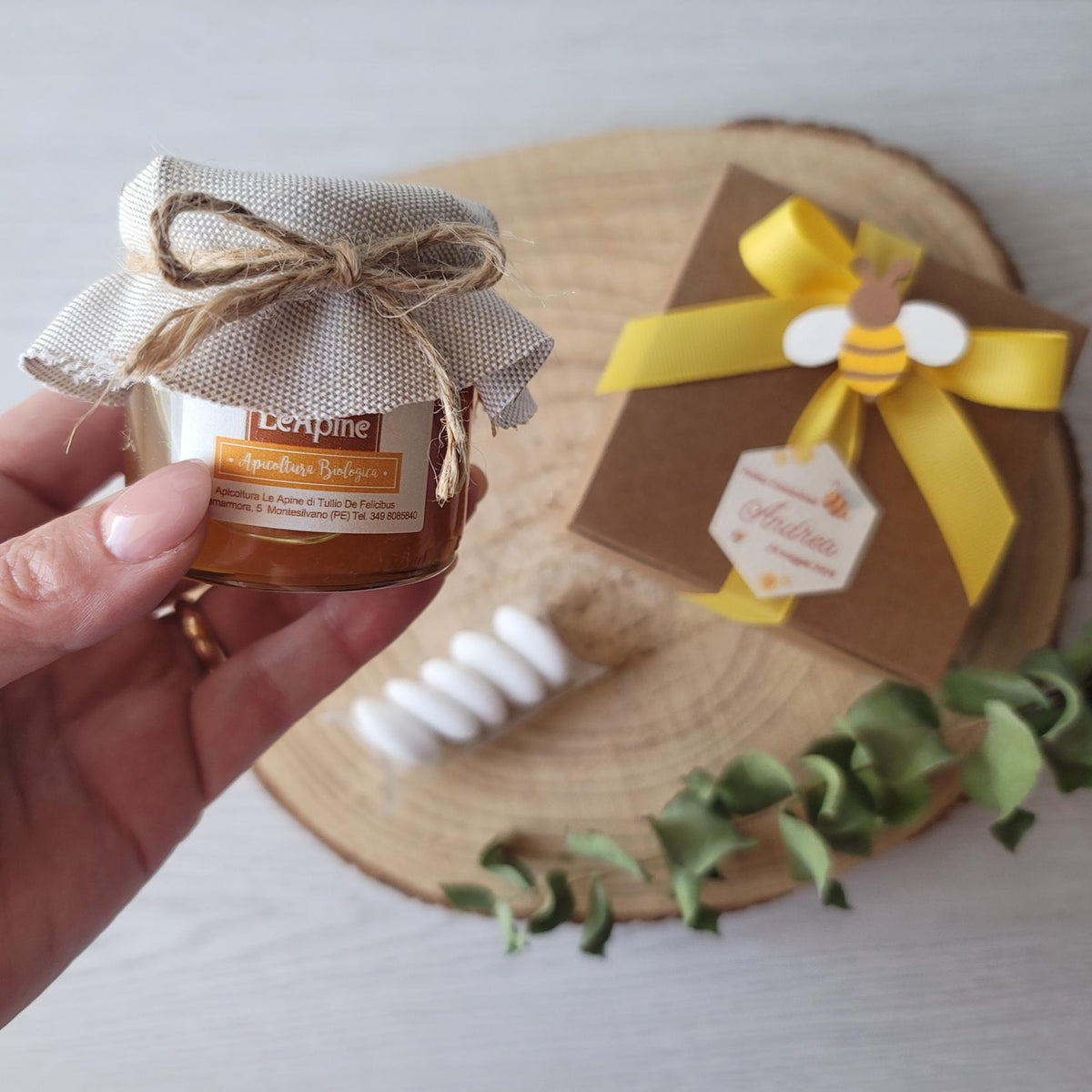 Box bomboniera Apina con miele e confetti - EventiDecor