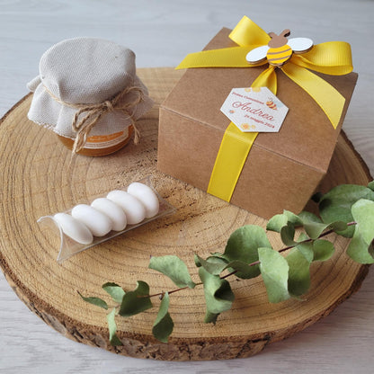 Box bomboniera Apina con miele e confetti - EventiDecor