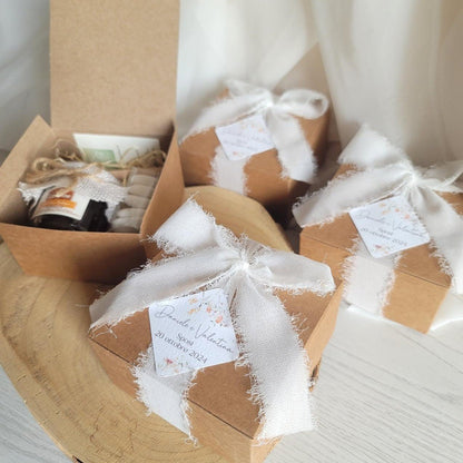 Box bomboniera elegante con miele - EventiDecor
