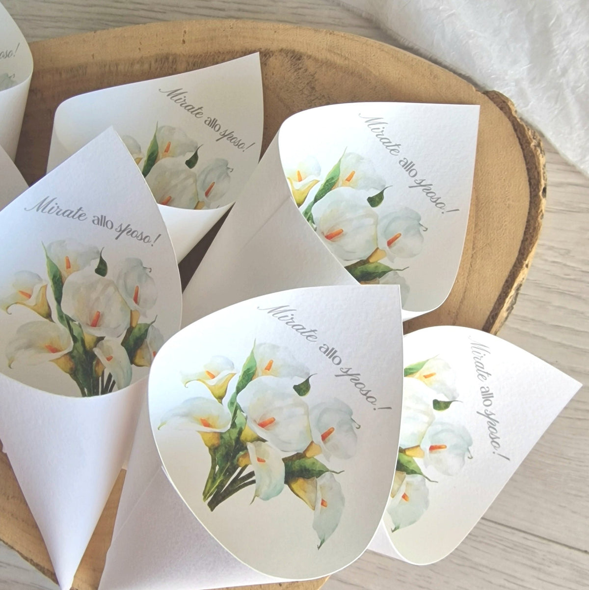 Coni portariso e portaconfetti con calle | Matrimonio - EventiDecor