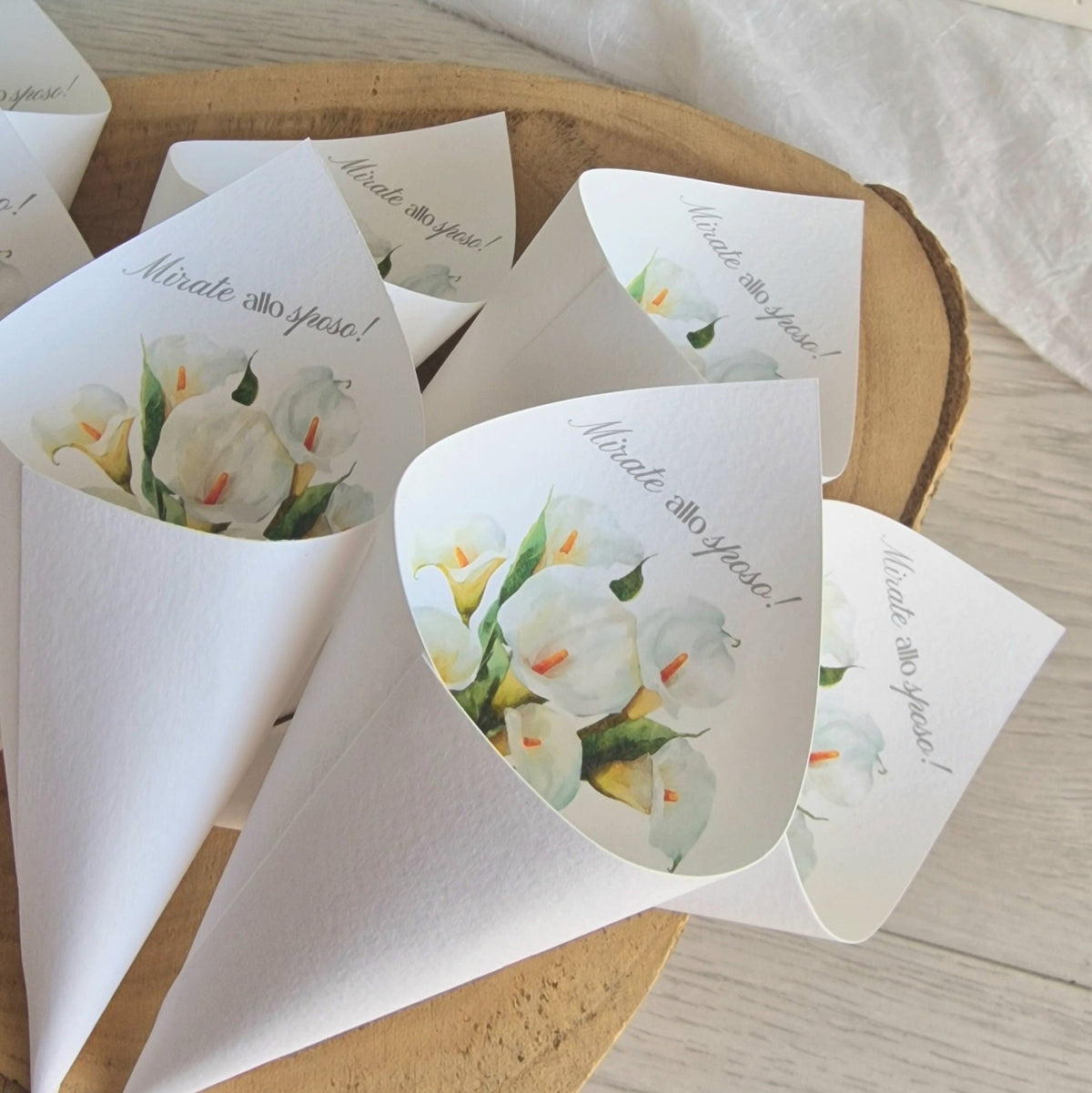 Coni portariso e portaconfetti con calle | Matrimonio - EventiDecor