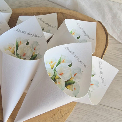 Coni portariso e portaconfetti con calle | Matrimonio - EventiDecor