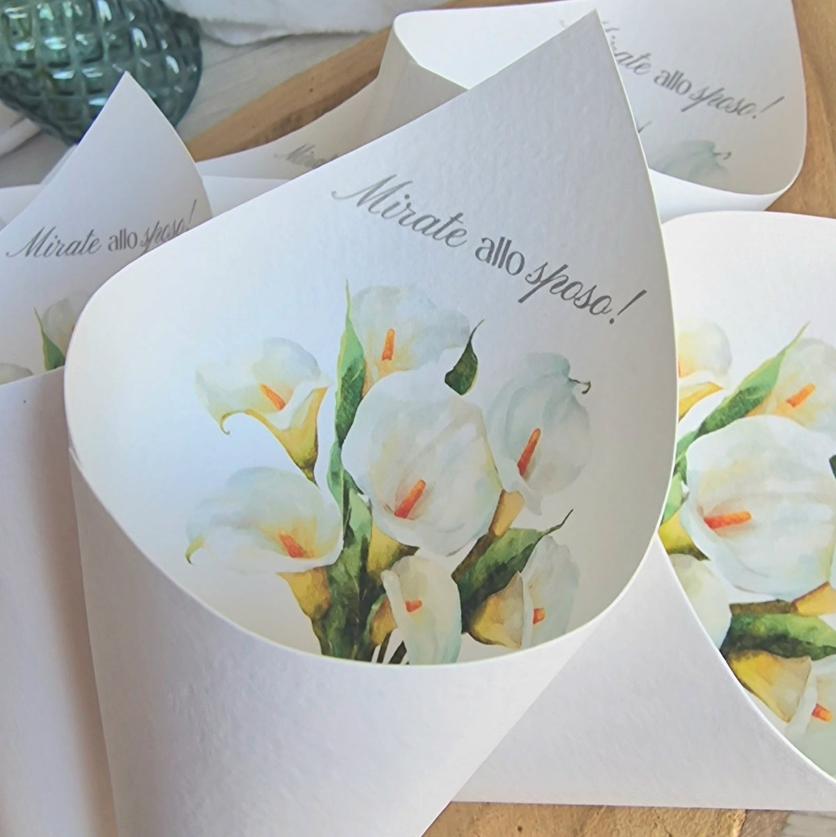 Coni portariso e portaconfetti con calle | Matrimonio - EventiDecor